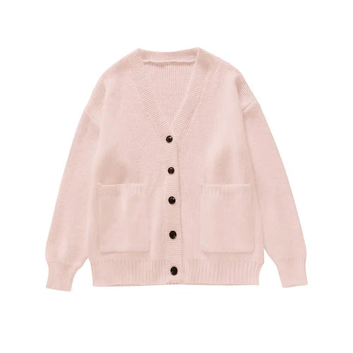 Load image into Gallery viewer, Autumn Sweet Y2k Aesthetic Casual Knitted Cardigans 2025 Grunge Gentle Solid All Match Tops Harajuku Loose V Neck Sweater Women
