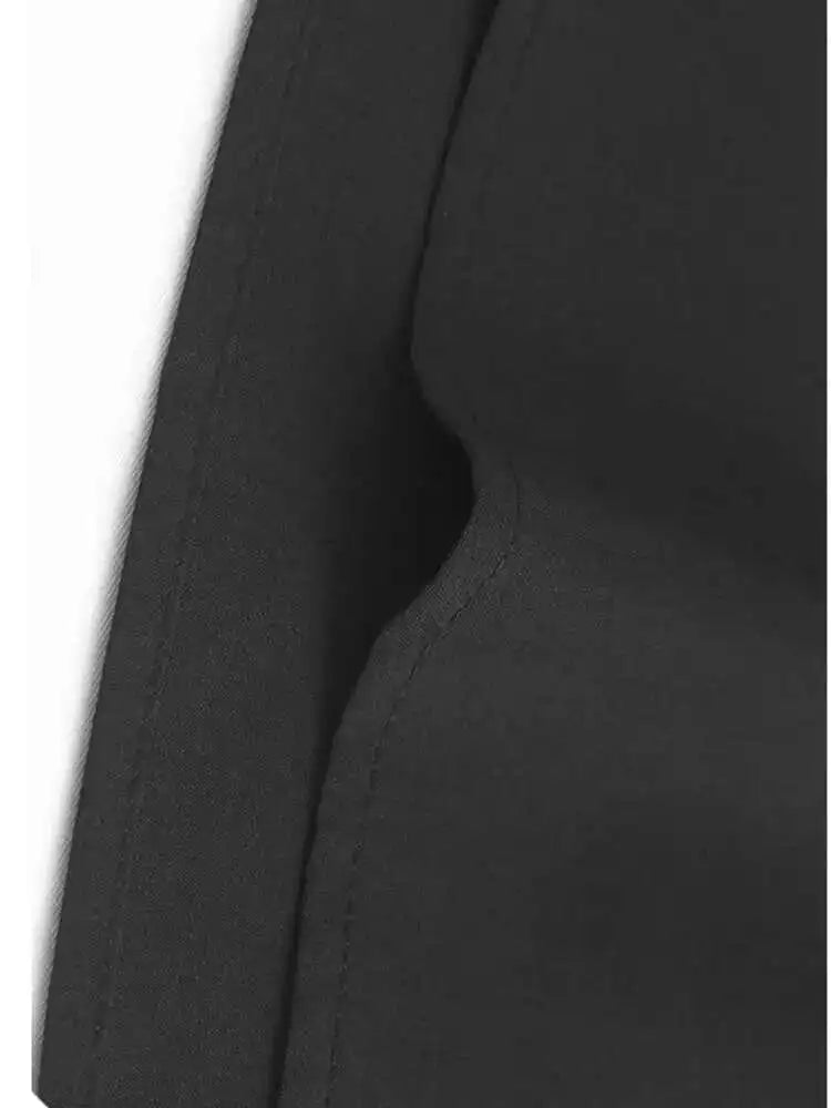 Women Black Striped Drawstring Big Size Knee-Length Dress New Lapel Long Sleeve Fashion Tide Spring Autumn 2025 1DH9966