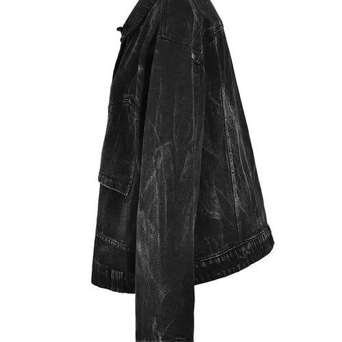 Load image into Gallery viewer, Loose Fit Black Denim Pocket Big Size Casual Jacket New Lapel Long Sleeve Women Coat Fashion Spring Autumn 2025 CPG0026
