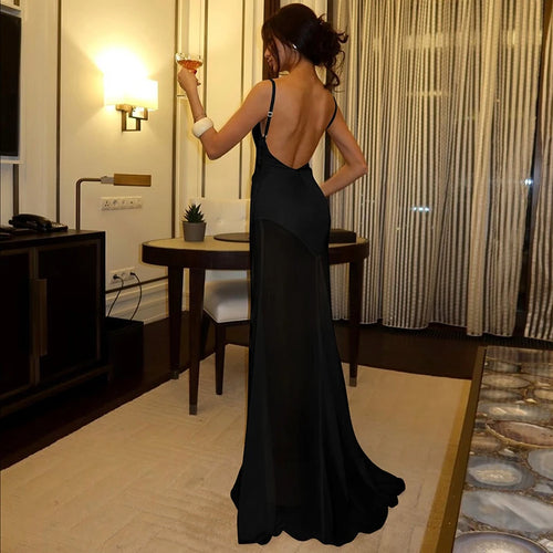 Load image into Gallery viewer, Spaghetti Strap Strapless Sexy Maxi Dress For Women Gown Elegant Off-shoulder Backless High Waist Bodycon Long Dress

