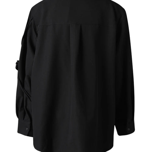 Load image into Gallery viewer, Women White 3d Flower String Big Size Elegant Blouse New Lapel Long Sleeve Shirt Fashion Tide Spring Autumn 2025 CPG3098
