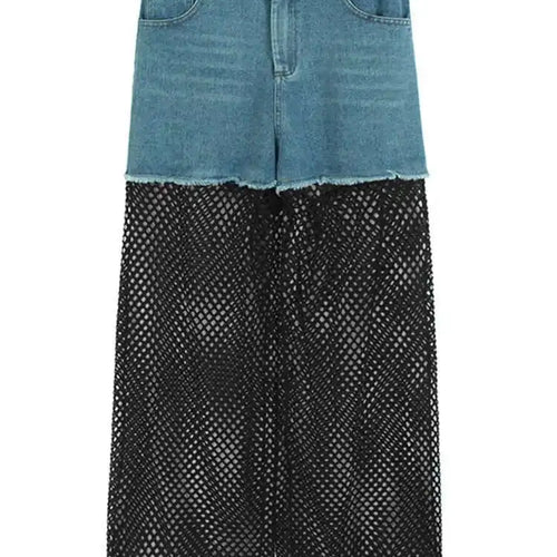 Load image into Gallery viewer, High Waist Black Denim Hollow Out Long Casual Wide Leg Jeans New Women Trousers Fashion Tide Spring Autumn 2025 1DH9802
