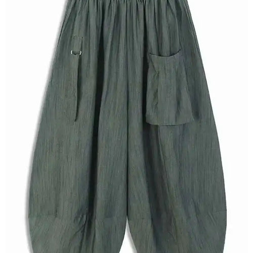 Load image into Gallery viewer, High Elastic Waist Green Buckle Casual Pocket Long Wide Leg Pants New Trousers Women Fashion Spring Autumn 2025 1DH5454
