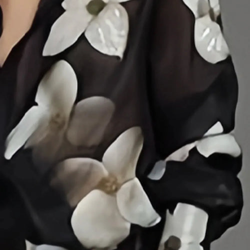 Load image into Gallery viewer, Spring Summer Long Sleeves Loose Floral Printed Lapel Blouses 2024 New Casual Button Office Shirts For Urban Lady
