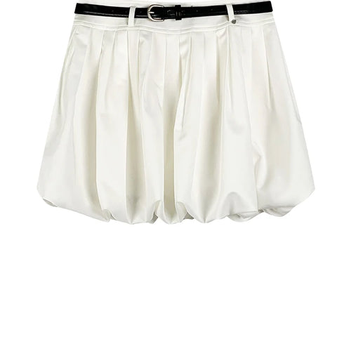 Load image into Gallery viewer, High Elastic Waist White Pleated Elegant Mini Bud Half-body Skirt Women Fashion Tide New Spring Summer 2025 1DJ1491
