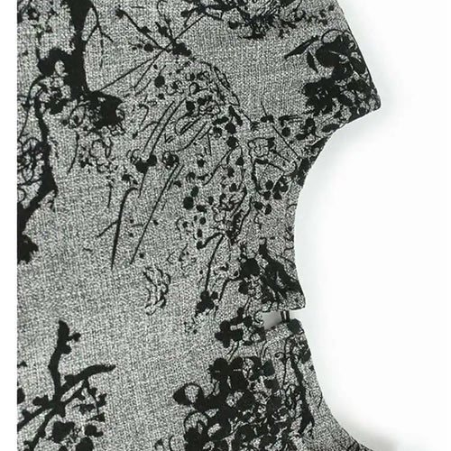 Load image into Gallery viewer, Women Gray Printed Vintage Hem Pleated Big Size Vest Dress New Round Neck Sleeveless Fashion Spring Autumn 2025 1DH9454
