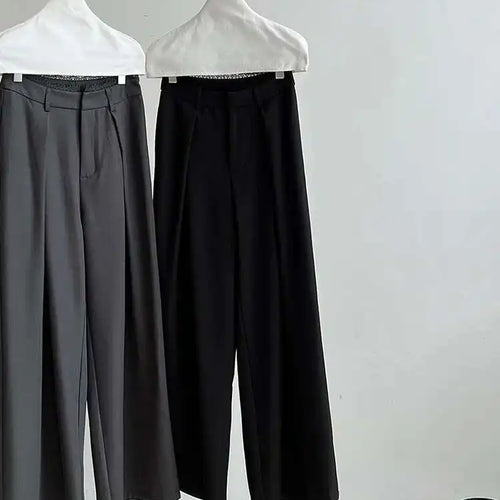 Load image into Gallery viewer, High Waist Black Lace Spliced Pleated Long Wide Leg Pants New Trousers Women Fashion Tide Spring Autumn 2025 1DJ0100
