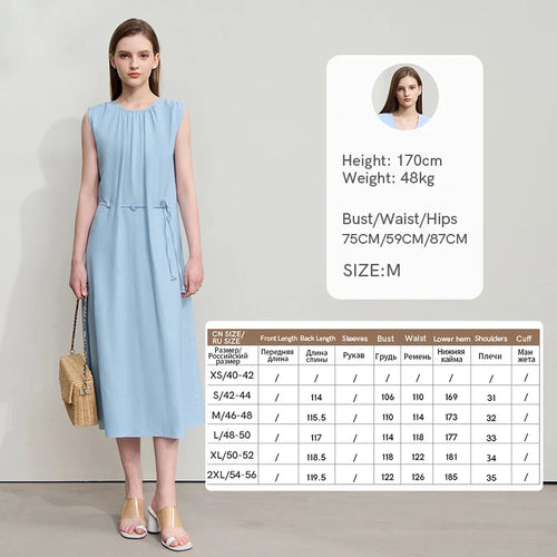 Minimalism Women Fashion Dresses Round Neck Sleeveless Dress Women Beaded Strap Dress Women Loose Daily Dress 12542132
