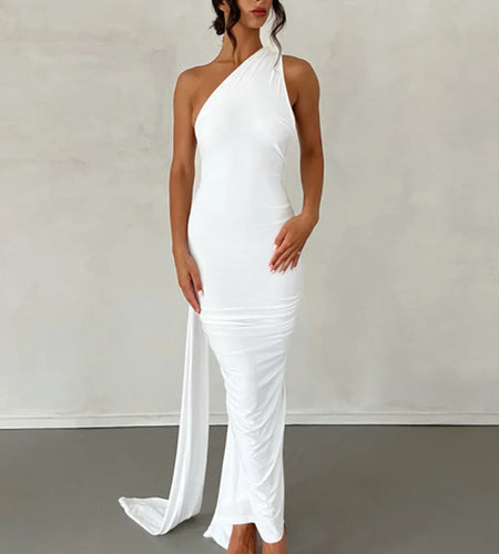 Sexy Backless Hanging Neck Bodycon Evening Dress For Women Strapless Max Female Dress Charming Club Party Prom Dress