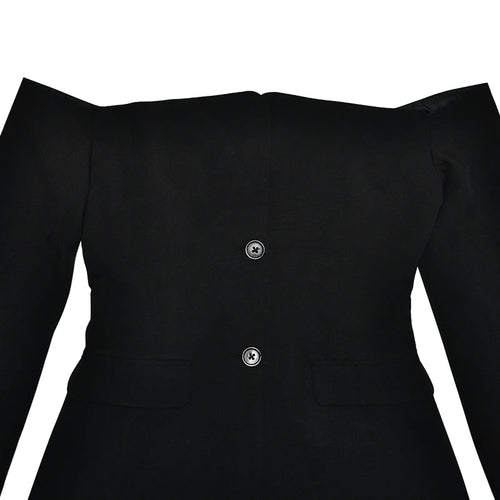 Load image into Gallery viewer, Off-shoulder Strapless Sexy Blazer Dress For Women Fashion Solid Zipper Two Pocket Long Sleeve Backless Mini Dress

