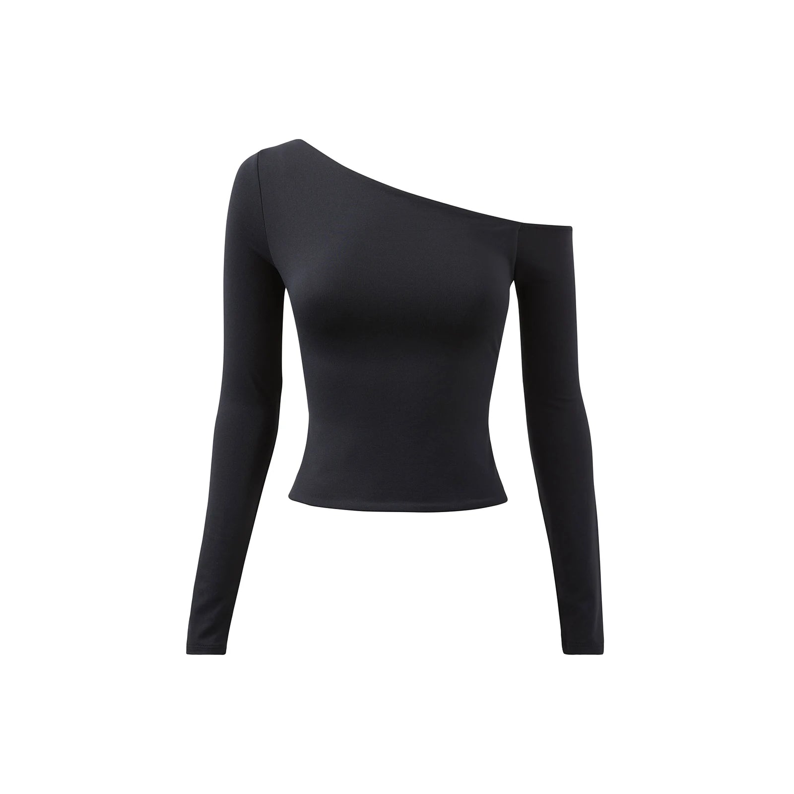 y2k Tops Women Aesthetic Clothes Solid Color Off One Shoulder Long Sleeve T Shirts Fashion Clothing Streetwear