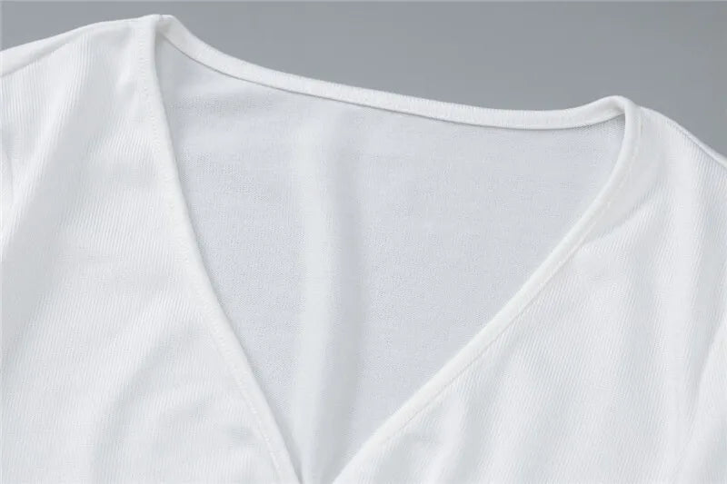 Elegant Sexy Skirt Two Piece Sets Women Autumn New V Neck Long Sleeve T-shirt And Long Skirt Matching Two Piece Sets