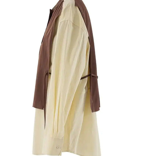 Women Yellow Color-block Big Size Elegant Blouse New Lapel Long Sleeve Shirt Fashion Tide Spring Autumn 2025 CPG1947