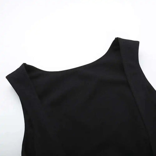 Load image into Gallery viewer, Elegant Backless Mini Tank Dress For Women Fashion Black O Neck Sleeveless Club Party A-line Basics Sexy Dress New
