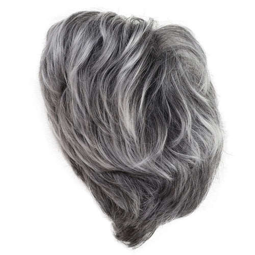 Load image into Gallery viewer, Synthetic Natural Mommy Wig with Bangs Grey Short Wigs for Women Older Lady Hairstyle Halloween Costume Wigs for Mother
