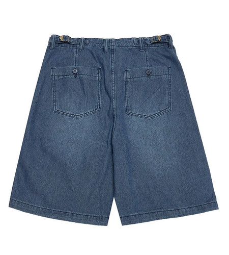 Men's Denim Shorts New American High Street Style Casual Washed Multi Pockets  Loose Straight Leg Male Clothing 9W1761