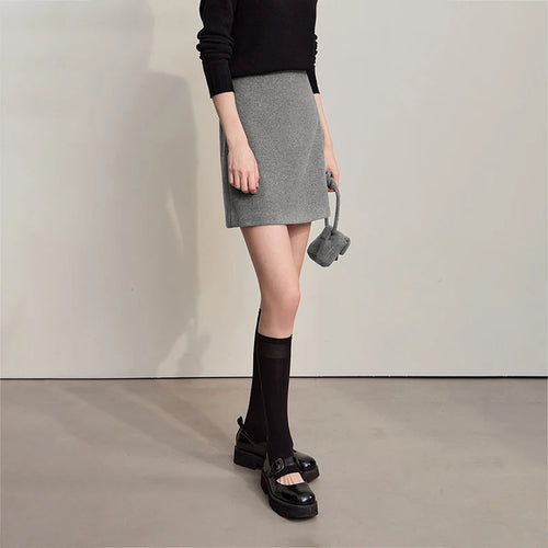 Load image into Gallery viewer, Minimalist Mini Skirt 2025 Winter New Solid Color Short A-line Women's Skirt Versatile Casual Wool Clothing Ladies 12524026
