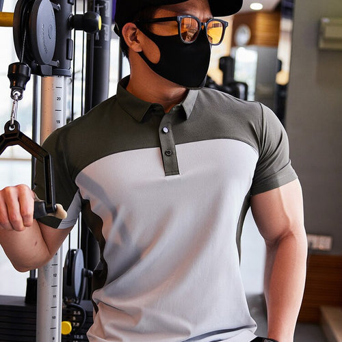 Load image into Gallery viewer, Men Fashion Sport T-shirt Gym Running Sweatshirt Fitness Short Sleeve Slim Top Casual Business Polo Shirt Golf Workout Plus Size
