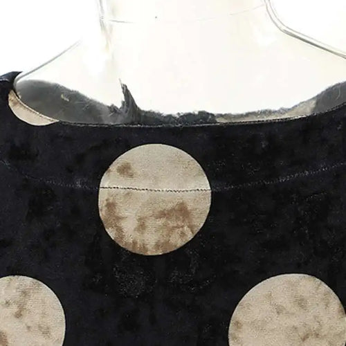 Load image into Gallery viewer, Women Black Dot Velvet Big Size Elegant Dress New Round Neck Long Sleeve Loose Fit Fashion Tide Spring Autumn 2025 1DH2819
