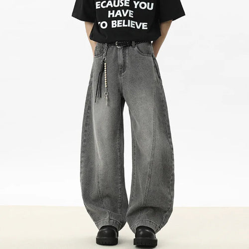 Load image into Gallery viewer, Male Jeans Starry Sky Pattern Splicing Solid Color New Korean Causal Trendy Straight Leg Men's Loose Bottom Tide 9W1252
