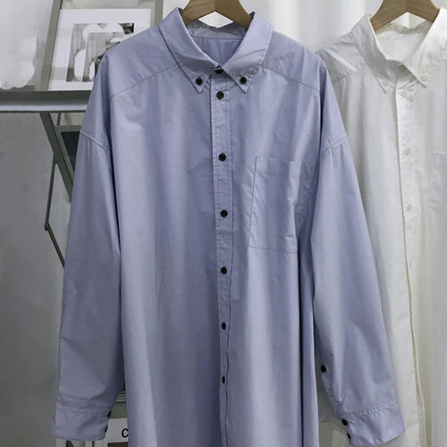 Load image into Gallery viewer, Women Purple Pocket Big Size Long Casual Blouse New Lapel Long Sleeve Shirt Fashion Tide Spring Autumn 2025 1DJ1489
