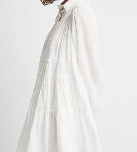 Casual Solid Shirt Dress Female Lapel Collar Long Sleeve Patchwork Folds High Waist Loose Dresses Female 2022 Clothing Style