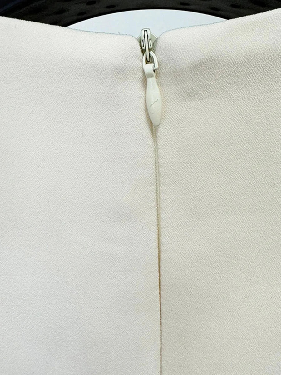 Solid Spliced Diamonds Slimming Dresses For Women O Neck Long Sleeve High Waist Temperament Dress Female Fashion