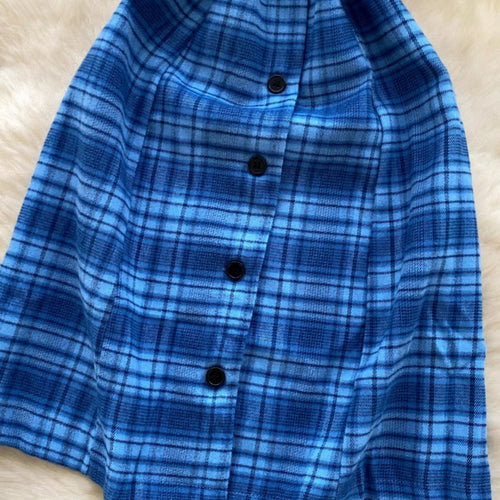 Load image into Gallery viewer, Summer College Style Retro Blue Plaid Festival Short Sleeved Dress Women's Elegant Single Breasted Slim Short Dress Popular Chic
