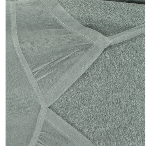 Load image into Gallery viewer, Women Gray Mesh Spliced Big Size Casual Midi Dress New Round Neck Short Sleeve Fashion Tide Spring Summer 2025 1DH9817
