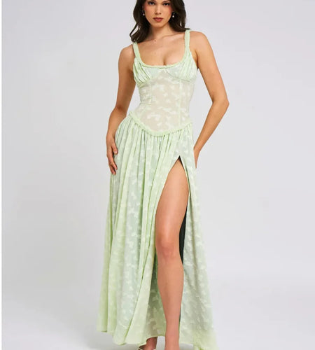 Elegant Sleeveless Lace Patchwork Zipper Split Dress Women Slim Maxi Vesidos Sexy Party Club Evening Dress Holiday 2024