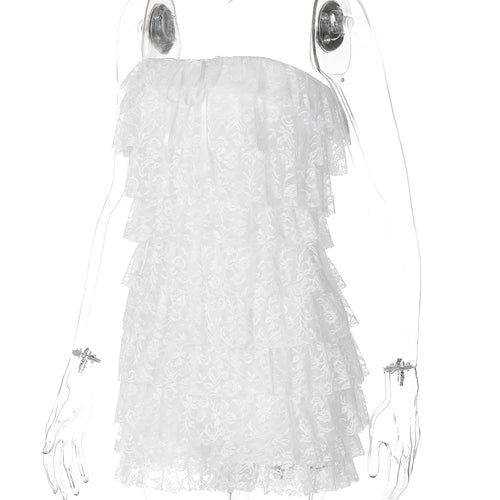 Load image into Gallery viewer, Solid Strapless Floral Print Bow Ruched Sexy Bodycon Playsuit Fashion Women Y2K Romper Birthday Party Vacation
