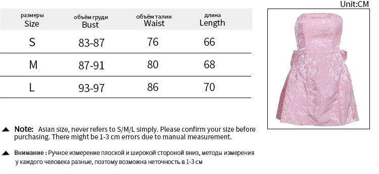 Backless Bow Sexy Mini Dress For Women Fashion Off-shoulder Strapless Sleeveless Bodycon Club Party Dress Elegant