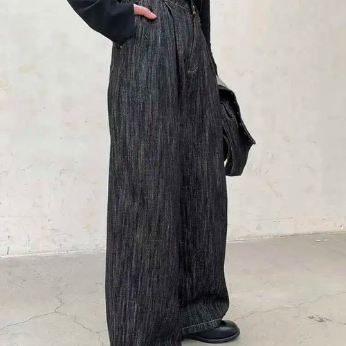 Load image into Gallery viewer, High Waist Black Brief Denim Vintage Long Casual Wide Leg Pants New Trousers Women Fashion Tide Spring Autumn 2025 1DH8385
