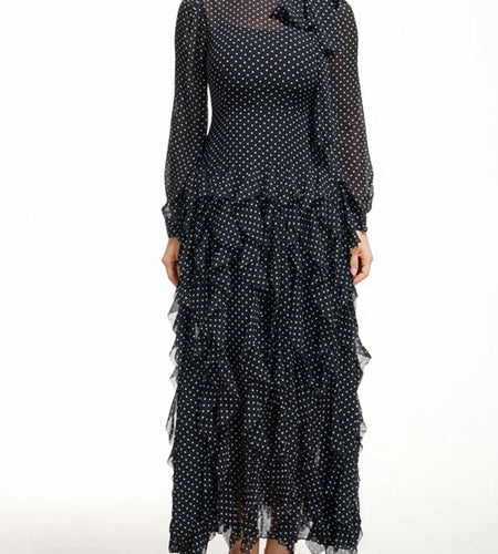 Hit Color Slimming Dresses For Women Scarf Collar Long Sleeve High Waist Temperament Mesh Dresses Female Fashion