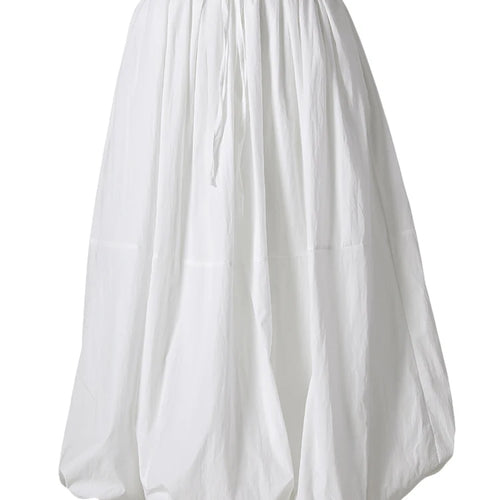 Load image into Gallery viewer, High Elastic Waist White Spliced Brief Casual A-line Half-body Skirt Women Fashion Tide New Spring Autumn 2025 CPG2827
