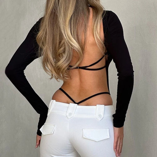 Load image into Gallery viewer, Streetwear Backless Sqaure Neck Sexy Bodysuit Women Skinny Catsuit Fashon Party Bodies Bandage One Piece Outfits Hot

