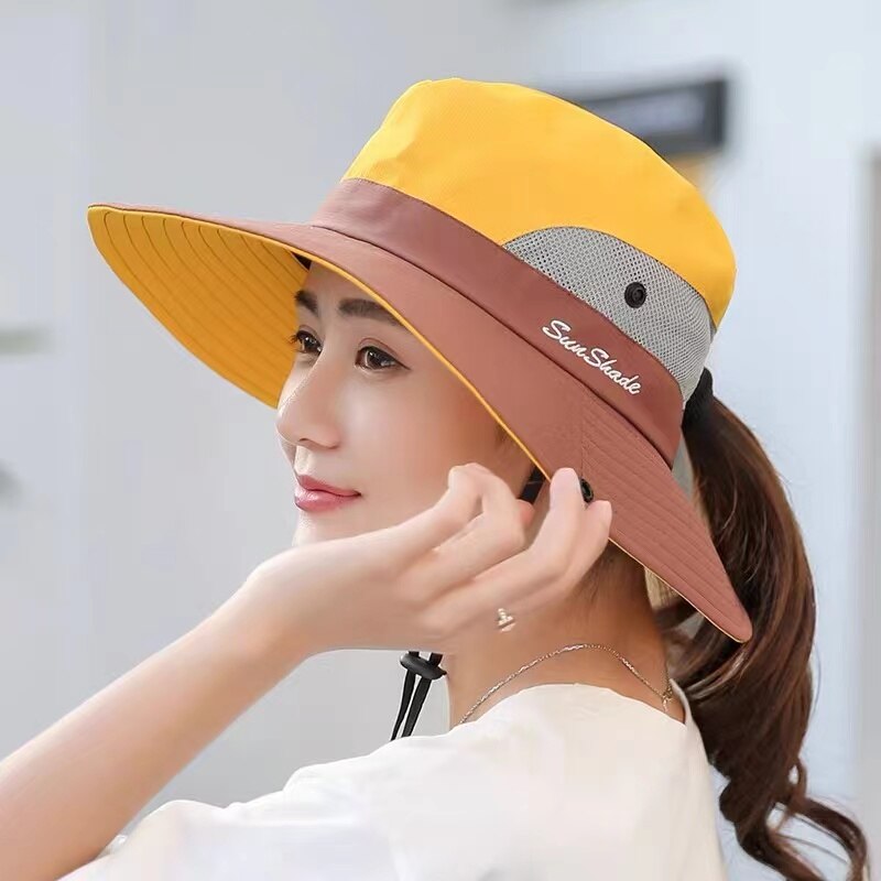 Women's Summer Hat Fashion Letter Design Sun Hat Female Travel  Beach Bucket Hat