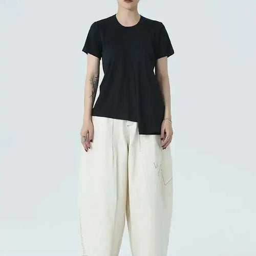 Load image into Gallery viewer, High Elastic Waist Beige Topstitched Long Wide Leg  Pants New Trousers Women Fashion Tide Spring Autumn 2025  1DH4948
