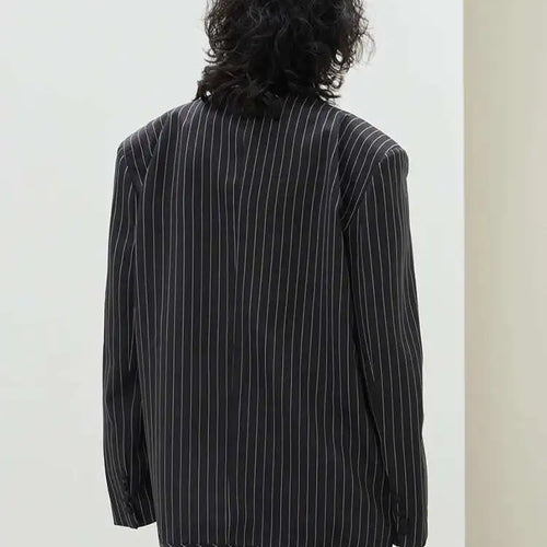 Load image into Gallery viewer, Women Black Striped Big Size Casual Blazer New O-neck Long Sleeve Loose Fit Jacket Fashion Tide Spring Autumn 2025 1DH0147
