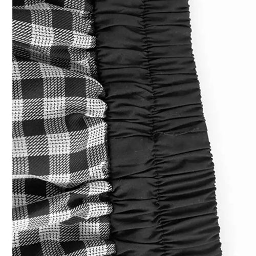Load image into Gallery viewer, High Elastic Waist Black Plaid Pleated Irregular A-line Half-body Skirt Women Fashion Tide New Spring Autumn 2025 1DH9809
