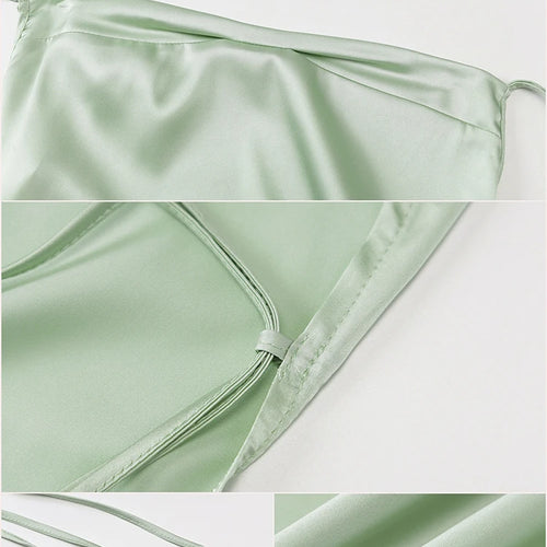 Load image into Gallery viewer, Satin Bodycon Backless Dress Women Solid Spaghetti Strap Dress Women Spring Casual Hollow Out Skinny Evening Vestidos
