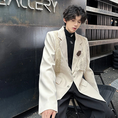 Load image into Gallery viewer, Men&#39;s Lace Suit Jacket Solid Color Single Breasted Three Dimensional Handmade Rose Design New Stylish Blazer 2025 9W1342
