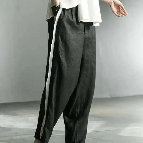 Load image into Gallery viewer, High Waist Black Topstitched Pockets Wide Leg Pants New Loose Fit Trousers Women Fashion Tide Spring Autumn 2025 1DF5357
