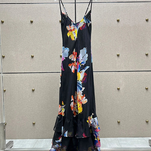 Load image into Gallery viewer, Hit Color Printing Slimming Dresses For Women Camisole Sleeveless High Waist Temperament Dress Female Fashion New
