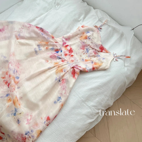 Load image into Gallery viewer, Spring Summer Women Yellow Long Sleeves Cardigan Tops And Retro Floral V-neck High Waist Slim Slip Long Dress 2025 Two-piece Set
