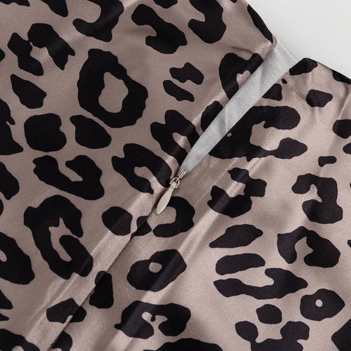 Load image into Gallery viewer, Satin Leopard Print Long Skirt Women Fashion High Waist Maxi Fishtail Skirt Ladies Fashion With Zipper Sexy Skirts
