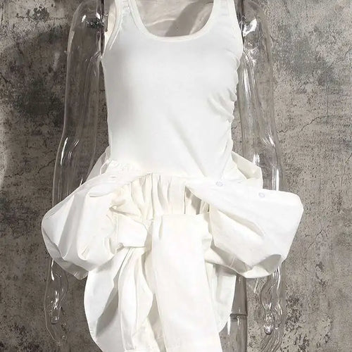 Load image into Gallery viewer, Women White Irregular Knot Split Big Size  Dress New Lapel Long Sleeve Loose Fit Fashion Spring Summer 2025 1X3420
