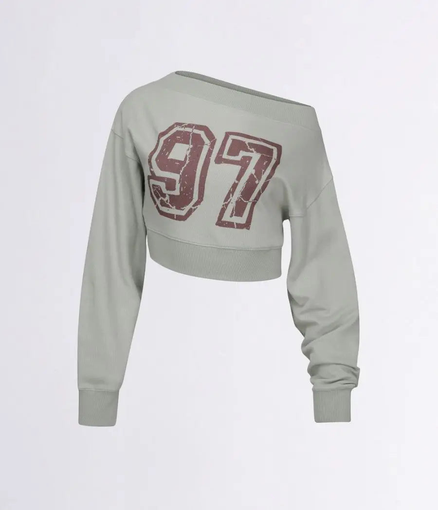 Y2k Hoodies for Women Letter Print Off Shoulder Crop Tops 2024 Ropa Mujer Long Sleeve Fashion Sweatshirts Sexy Casual Hoodie