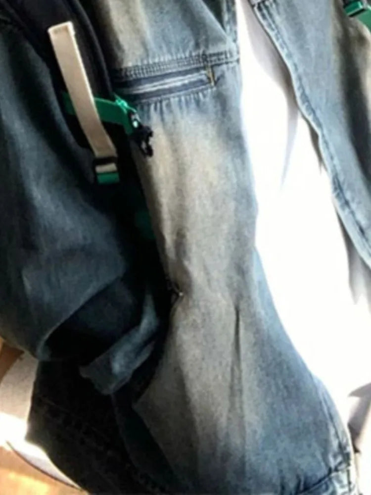 Streetwear Loose Casual Vintage Jeans Coats Cowboy Women Zipper Denim Jackets 2025 Y2k Aesthetic Grunge Fairy Harajuku Tops