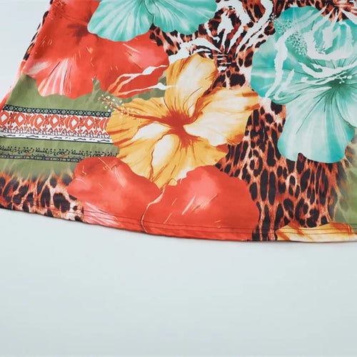 Load image into Gallery viewer, Leopard Print Sexy 2 Piece Sets Women Summer Fashion Lace-up Halter Crop Tops And Maxi Skirt Female Party Two Piece Set
